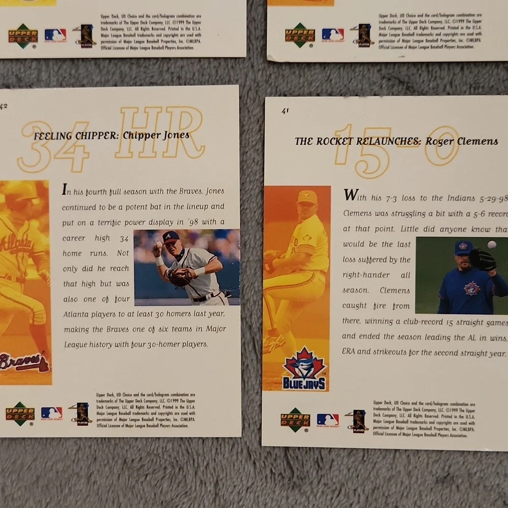 Vintage 1999 Upper Deck UD Choice Cover Glory Baseball Trading Cards